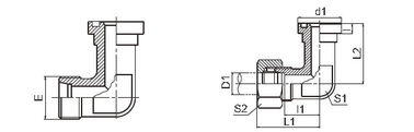 H - Series SAE Flange Adapter / Bite Type Fitting Siku Berulir Iso 6162-2